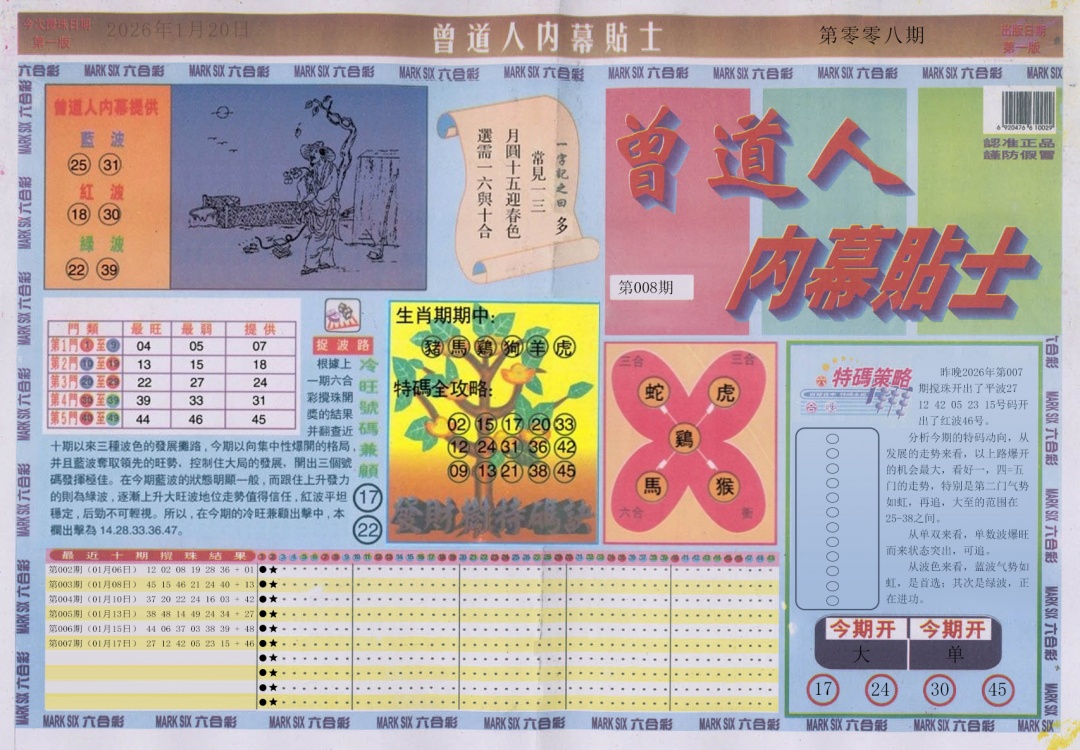 008期曾道人内幕贴士A[图]