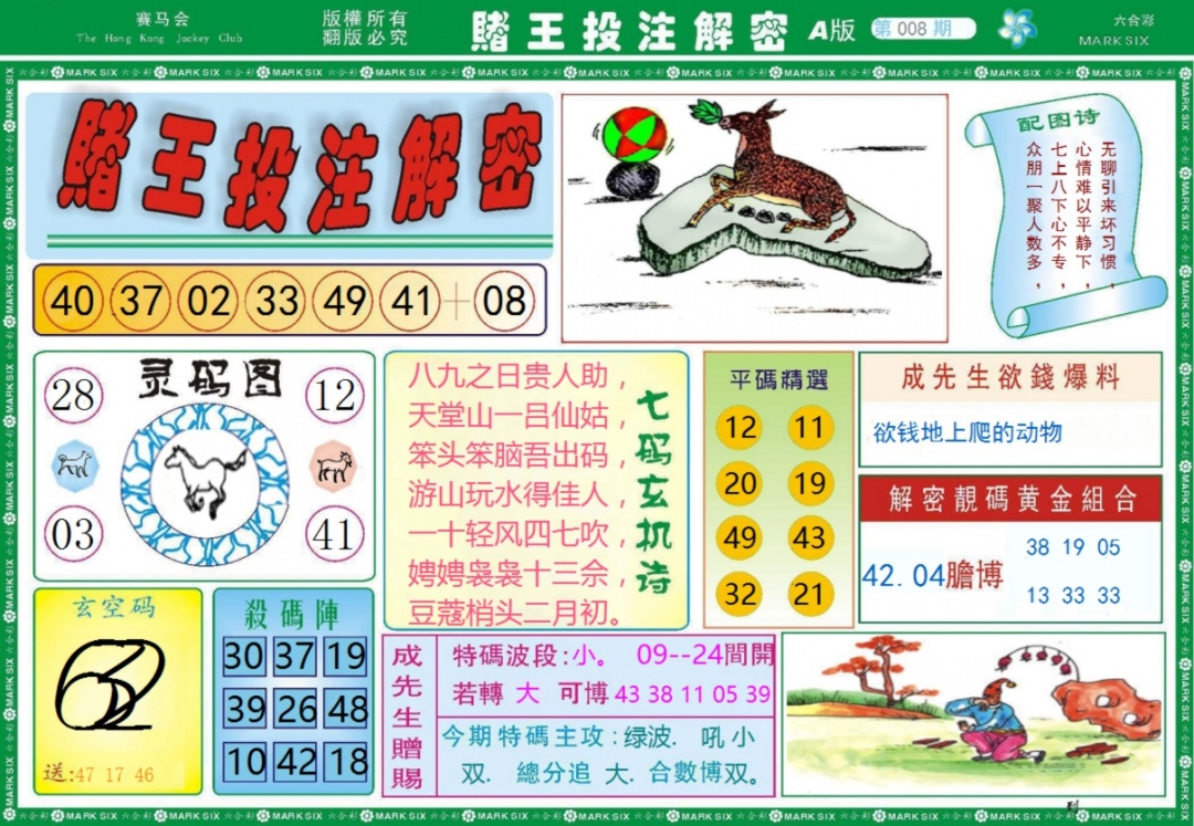 008期赌王投注解密记录[图]